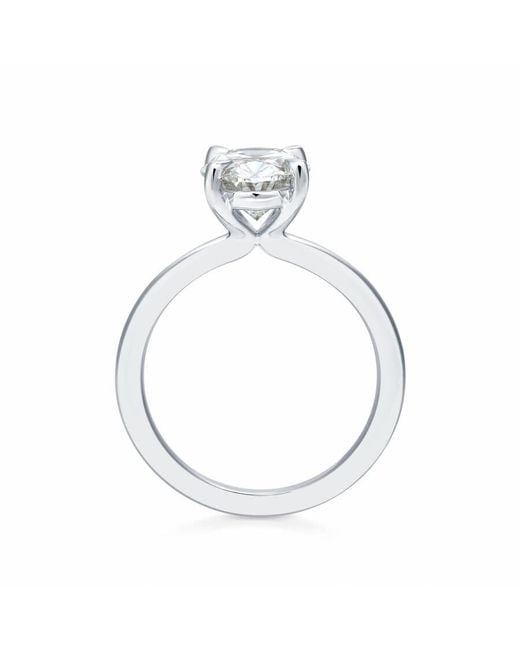 Brilliant Diamond White 3 Carat Oval Lab Grown Solitaire Diamond Engagement Ring