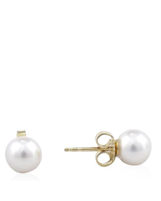 Mikimoto Metallic Akoya Pearl Stud Earrings With 18K 7-7.5Mm A