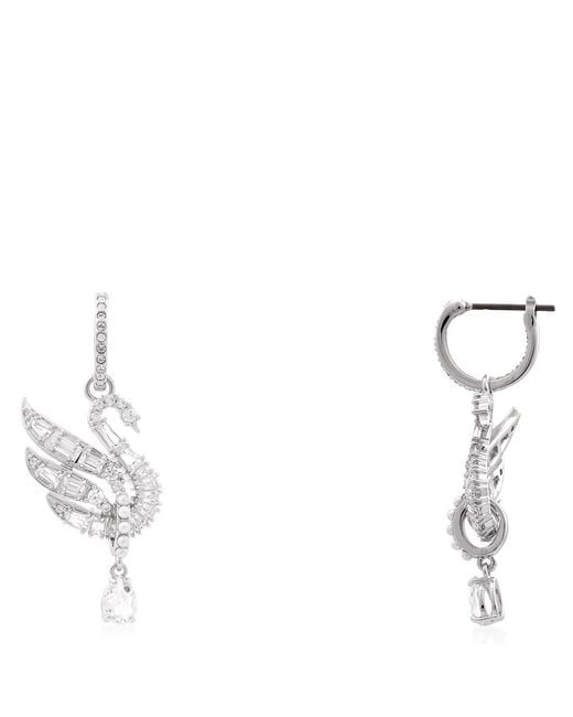 Swarovski Metallic Rhodium Plated Swan Vienna Earrings