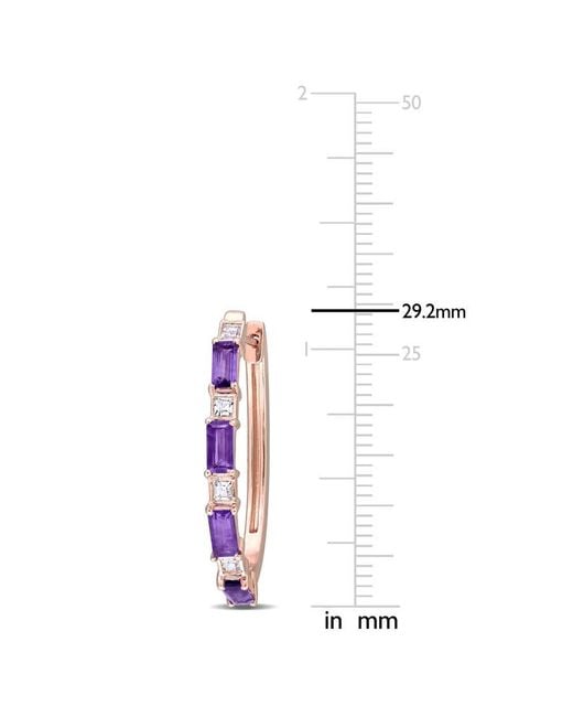 Amour Pink 2 1/6 Ct Tgw African-Amethyst Topaz Hoop Earrings