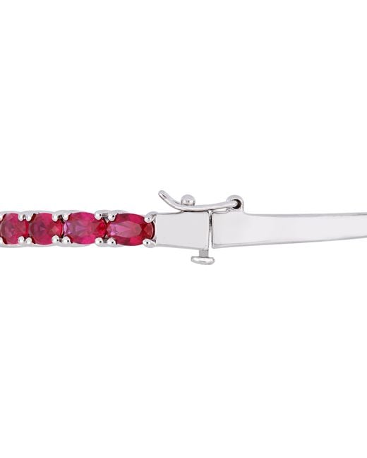 Amour Purple 11-1/4 Ct Tgw Oval-Cut Created Ruby Bangle