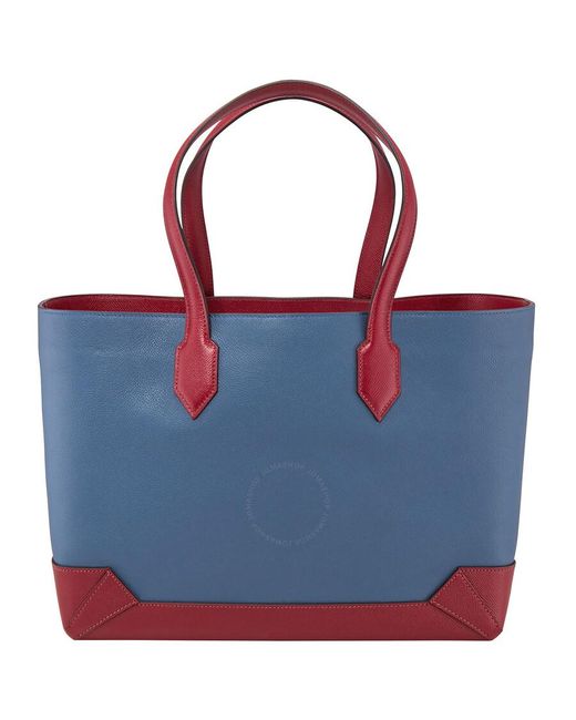 Hermès Agate Blue/garnet Red Maxibox Cabas 36 Tote Bag