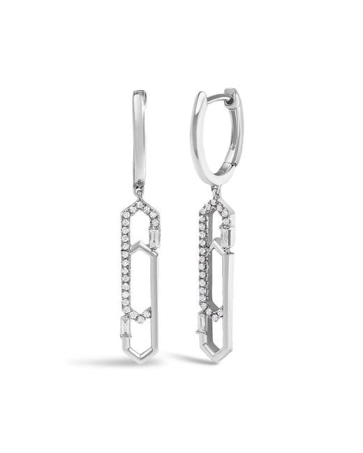 Haus of Brilliance White 14K 1/4 Cttw Diamond Interlocking Paperclip Dangle Earrings
