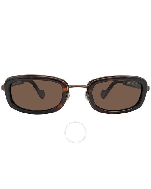 Moncler Brown Rectangular Sunglasses Ml0127 52e 52 for Men | Lyst UK