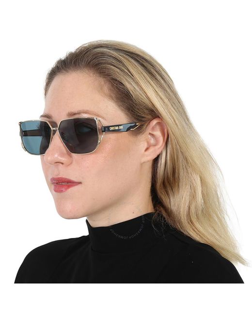 Dior Blue Achi Green Irregular Sunglasses Cd40038u 10n 61
