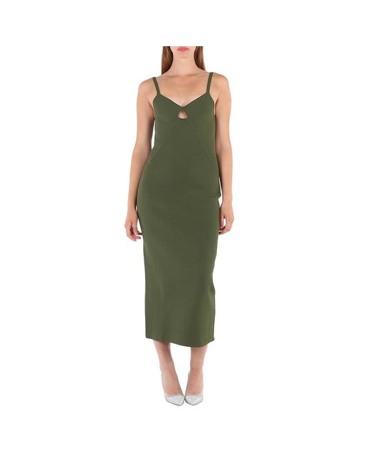 Khaite Green Ladies Seaweed Eden Knit Maxi Dress