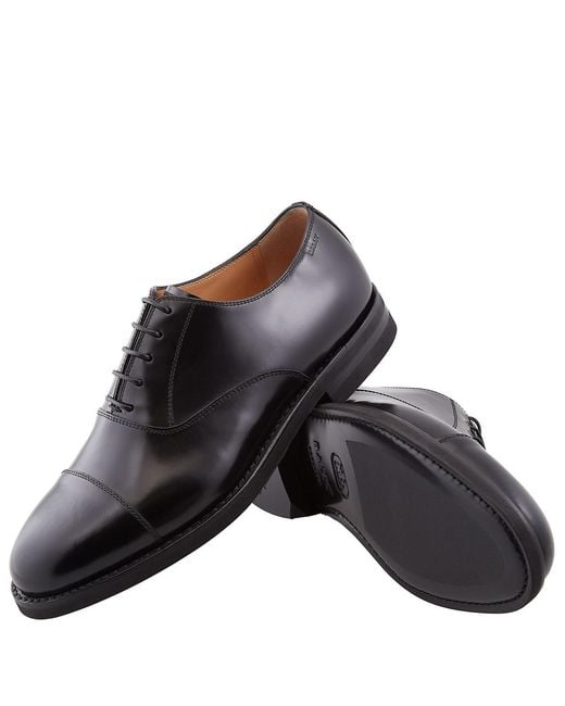 Bally Black Leather Oxford Shoes, Brand Size 8 Us for men