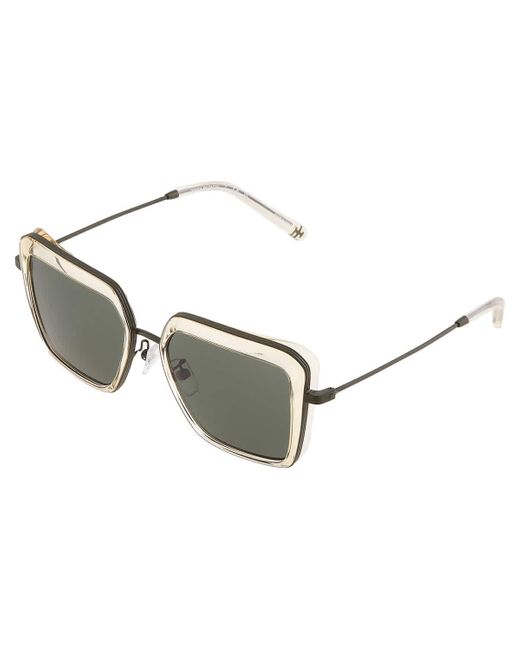 Tory Burch Green Silver Rimmed Mixed-media Butterfly Sunglasses