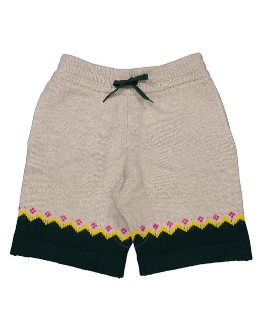 Burberry Natural Sesame Gunley Fair Isle Wool Drawcord Shorts for men