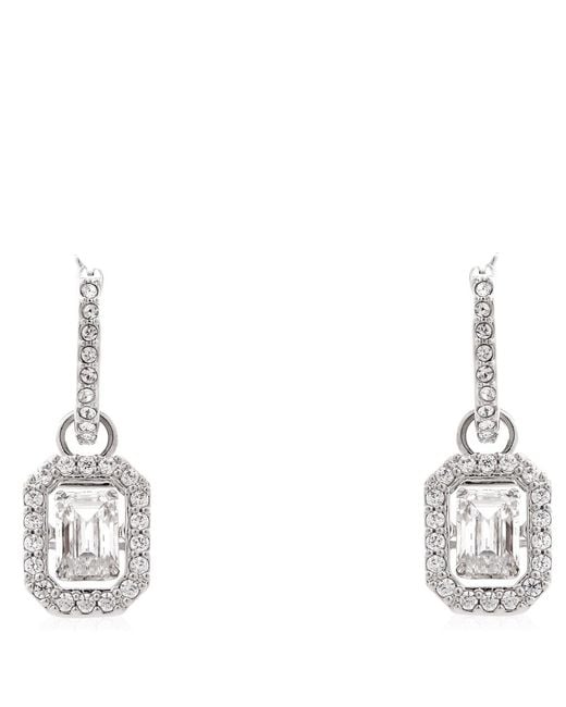 Swarovski White Millenia Crystal Drop Hoop Earrings