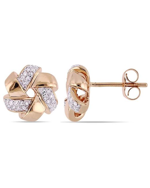Amour Metallic 1/6 Ct Tw Diamond Swirl Stud Earrings
