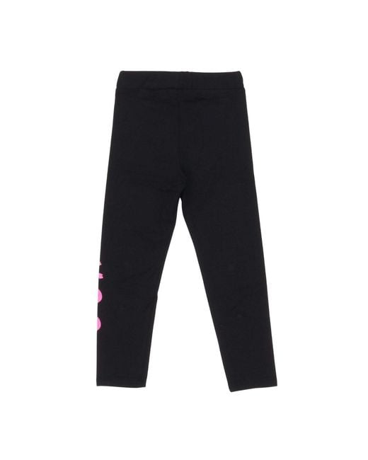 MSGM Black Logo-Print Cotton Leggings