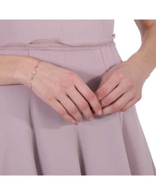 Gucci Metallic Flora Rose Station Bracelet With Diamonds 0.17Ct