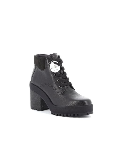 Hogan Black H475 Heeled Ankle Boots
