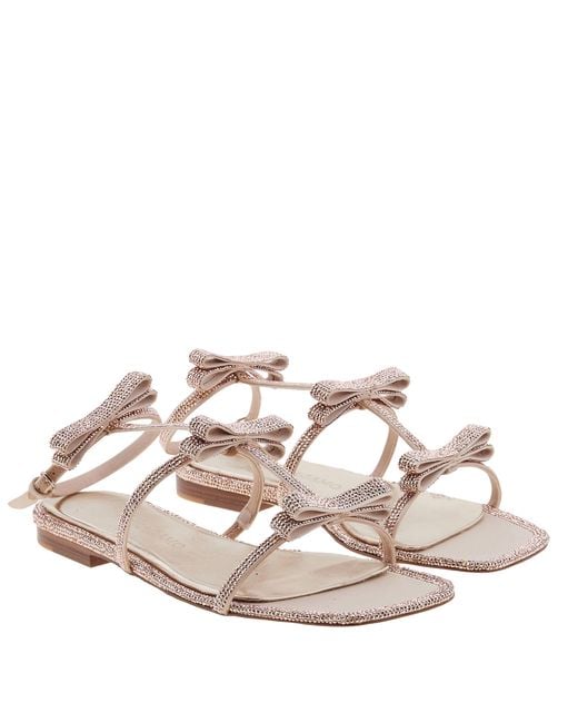 Ferragamo White Ferragamo Bow Crystal Embellished Sandals, Size 7 C