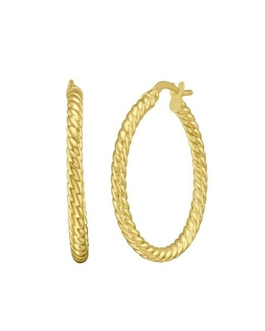 Tresorra Metallic 14K Twisted Medium Hoop Earrings