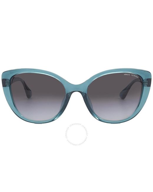 Armani Exchange Gray Grey Gradient Cat Eye Sunglasses Ax4111su 82908g 54