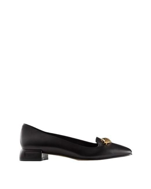 Jimmy Choo Black Ravi Leather Ballerina Flats, Brand Size 36 Us