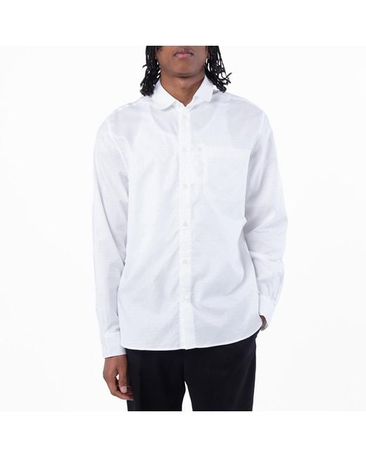 KENZO White Slim Fit Weave Slim Shirt, Brand Size 42 (17" Neck) for men