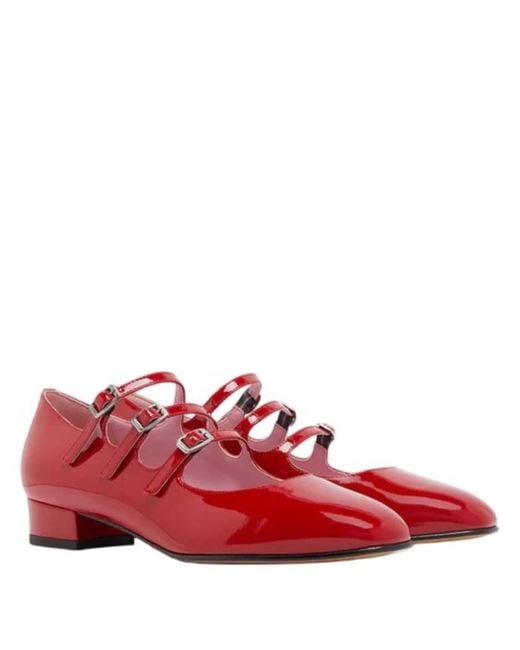 CAREL PARIS Red Ariana Patent Leather Ballet Flats, Brand Size 37 Us