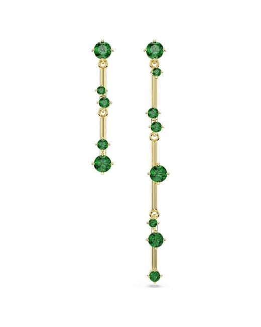 Swarovski Green Constella Asymmetrical Drop Earrings