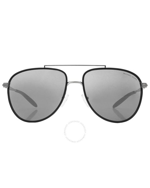 Michael Kors Gray Saxon Mirror Grey Pilot Sunglasses Mk1132j 10236v 59 for men