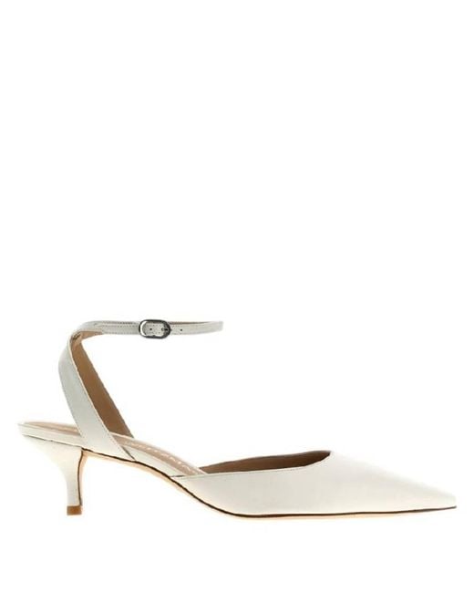 Stuart Weitzman White Barelythere 50 Leather Pumps