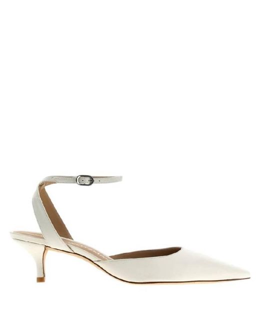 Stuart Weitzman White Barelythere 50 Leather Pumps