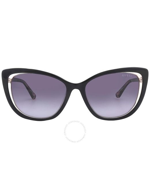 Guess Purple Smoke Gradient Butterfly Sunglasses Gu7831 01b 55