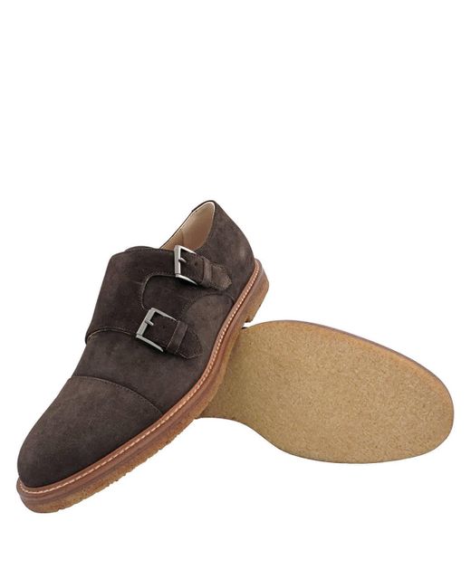 Tod's Brown Suede Lace-up Monkstrap Shoes for men