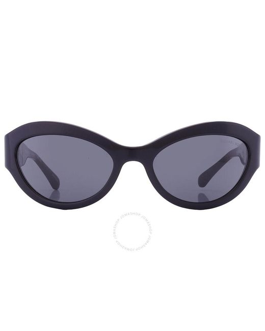 Michael Kors Black Burano Dark Grey Oval Sunglasses Mk2198 300587 59