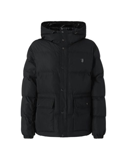 Burberry Black B Shield Hooded Down Puffer Jacket for men