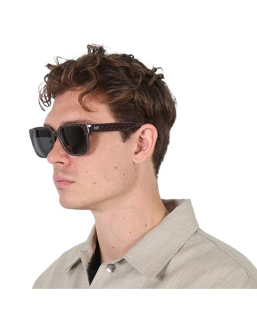 Michael Kors Gray Washington Dark Grey Square Sunglasses Mk2188 399987 57 for men
