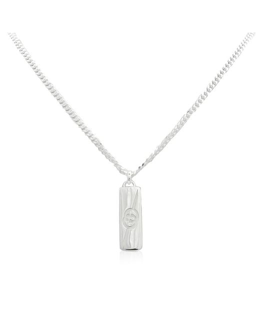 Gucci Metallic Sterling Diagonal Interlocking G Necklace for men