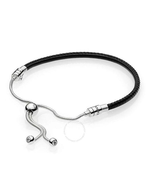 Pandora Multicolor Ladies Sterling Sliding Leather Bracelet