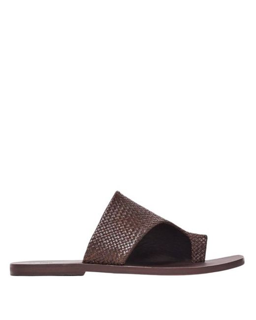 St. Agni Brown Abstract Woven Leather Slides, Brand Size 40 Us