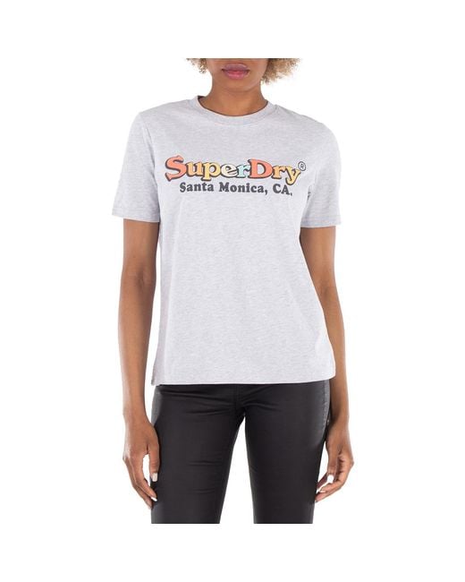 Superdry White Logo Cotton T-Shirt