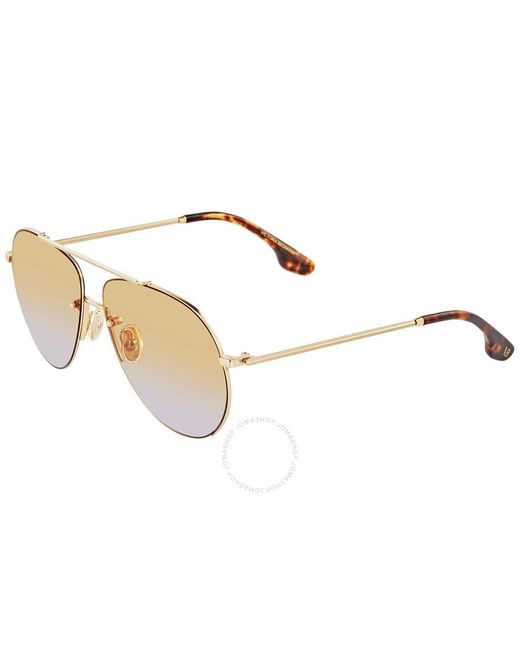 Victoria Beckham Metallic Honey Pilot Sunglasses Vb213s 723 61