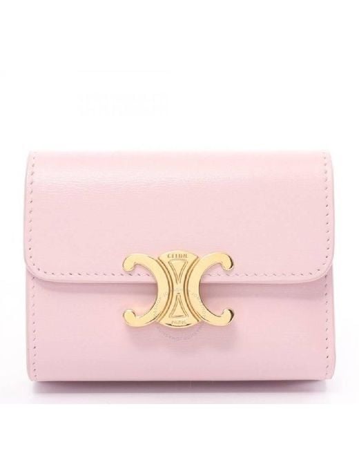 Céline Pink Triomphe Compact Tri-Fold Wallet