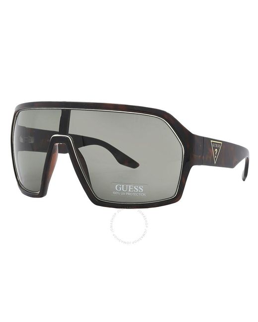Guess Factory Gray Green Shield Sunglasses Gf5101 52n 00 for men