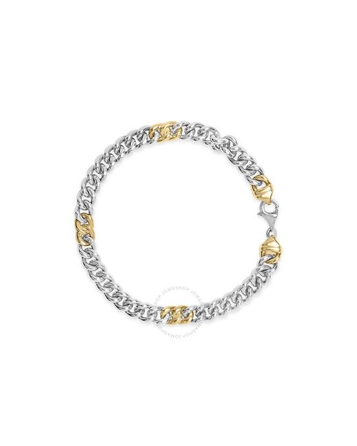 Haus of Brilliance Metallic 10k Yellow Gold Plated .925 Sterling Silver 1/5 Cttw Diamond Curb Chain Bracelet