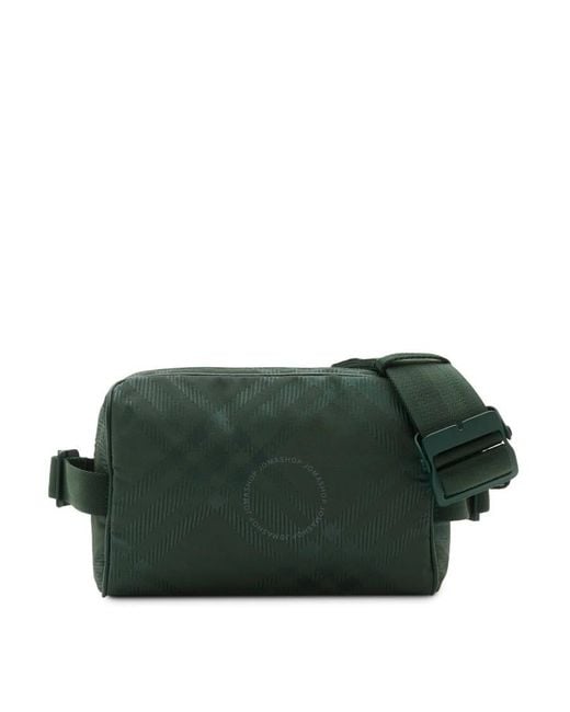 Burberry Green Check Jacquard Belt Bag for men