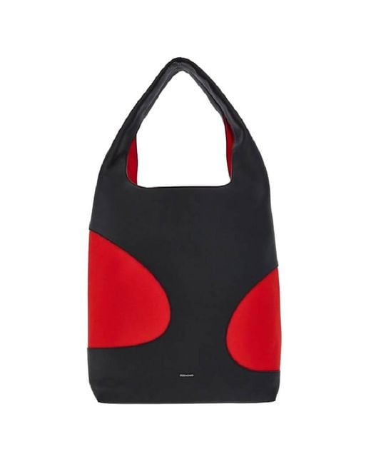 Ferragamo Red Cut Out-Detail Leather Tote Bag