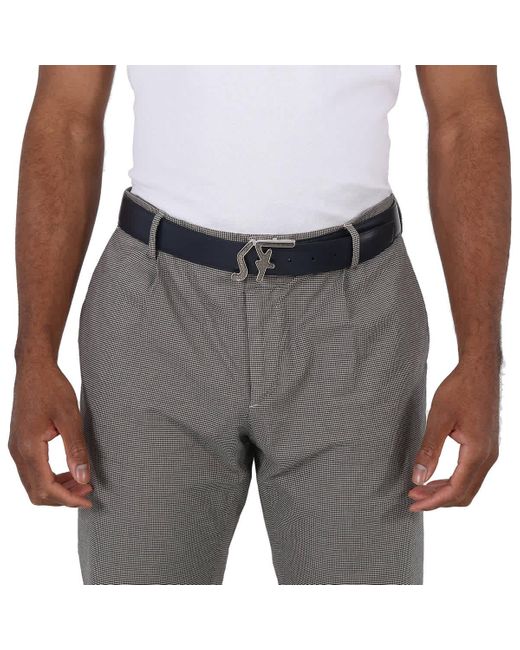 Ferragamo Gray Reversible And Adjustable Sf Logo Belt for men