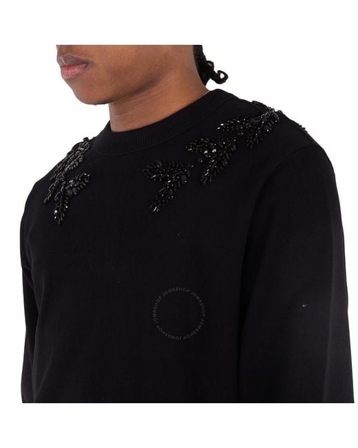 Burberry Black Ekd Crystal Long Sleeve Sweatshirt for men