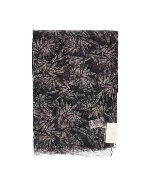 Brunello Cucinelli Gray Lead Patterned Scarf