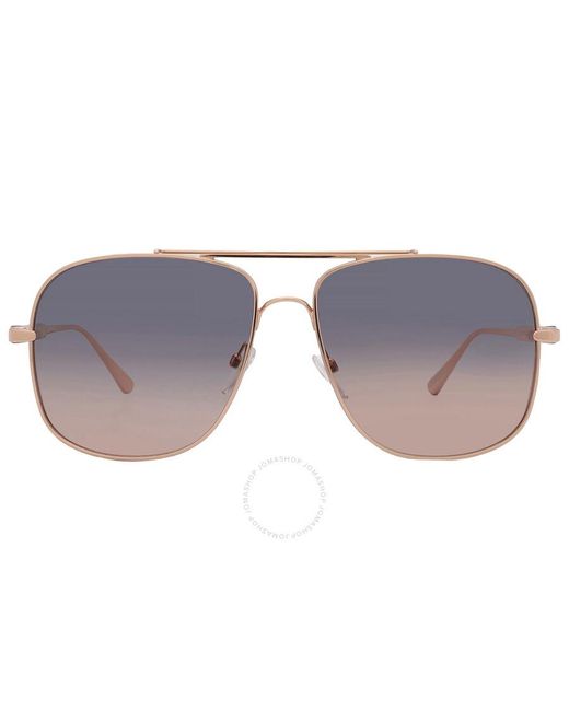 Tom Ford Gray Jude Smoke Gradient Navigator Sunglasses Ft0669 28b 60 for men