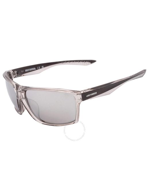 Harley Davidson Gray Smoke Mirror Rectangular Sunglasses Hd0152v 20c 65 for men