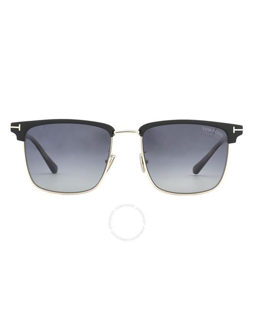 Tom Ford Gray Hudson Polarized Smoke Gradient Square Sunglasses Ft0997-h 02d 55 for men