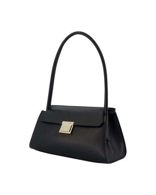 AMI Black Leather Calfskin Crossbody Bag